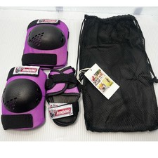 New Roller Skating Knee Elbow Pads Wrist Guard Youth Kids Pink Biking Rundong