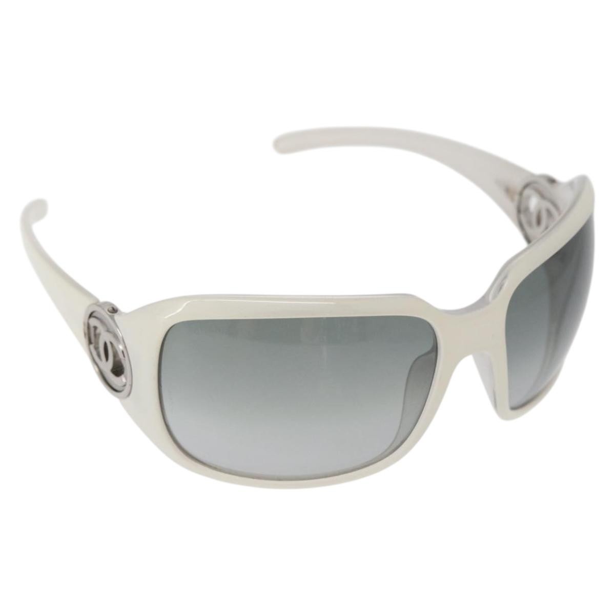 CHANEL Sunglasses plastic White CC Auth 162589 | eBay