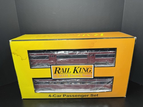 Juego de 4 vagones de pasajeros aerodinámicos MTH RailKing 30-67969 Lehigh Valley LV 60' NUEVO EN CAJA | Condition: Used