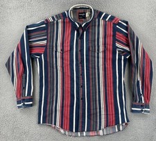 Vtg Wrangler X-Long Tails 17 1/2-36 Made In USA Western Striped Button Up Shirt