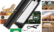 T5 UVB Reptile Light Fixture Combo Kit 8W: 10.0 HO UVB Light for 12.4INCH-10.0