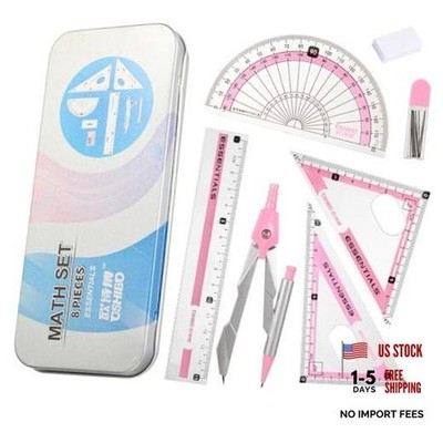 Compass Geometry Tool Protractor and Compass Set 8 Pcs Geometry Set Drawing