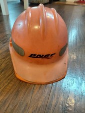 BNSF Railway MSA V-Gard Full Brim Hard Hat Orange Safety Helmet Reflective