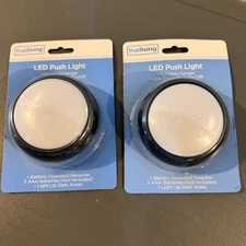 2 Pack trueliving LED Push Light One Touch for Dark Areas Closets