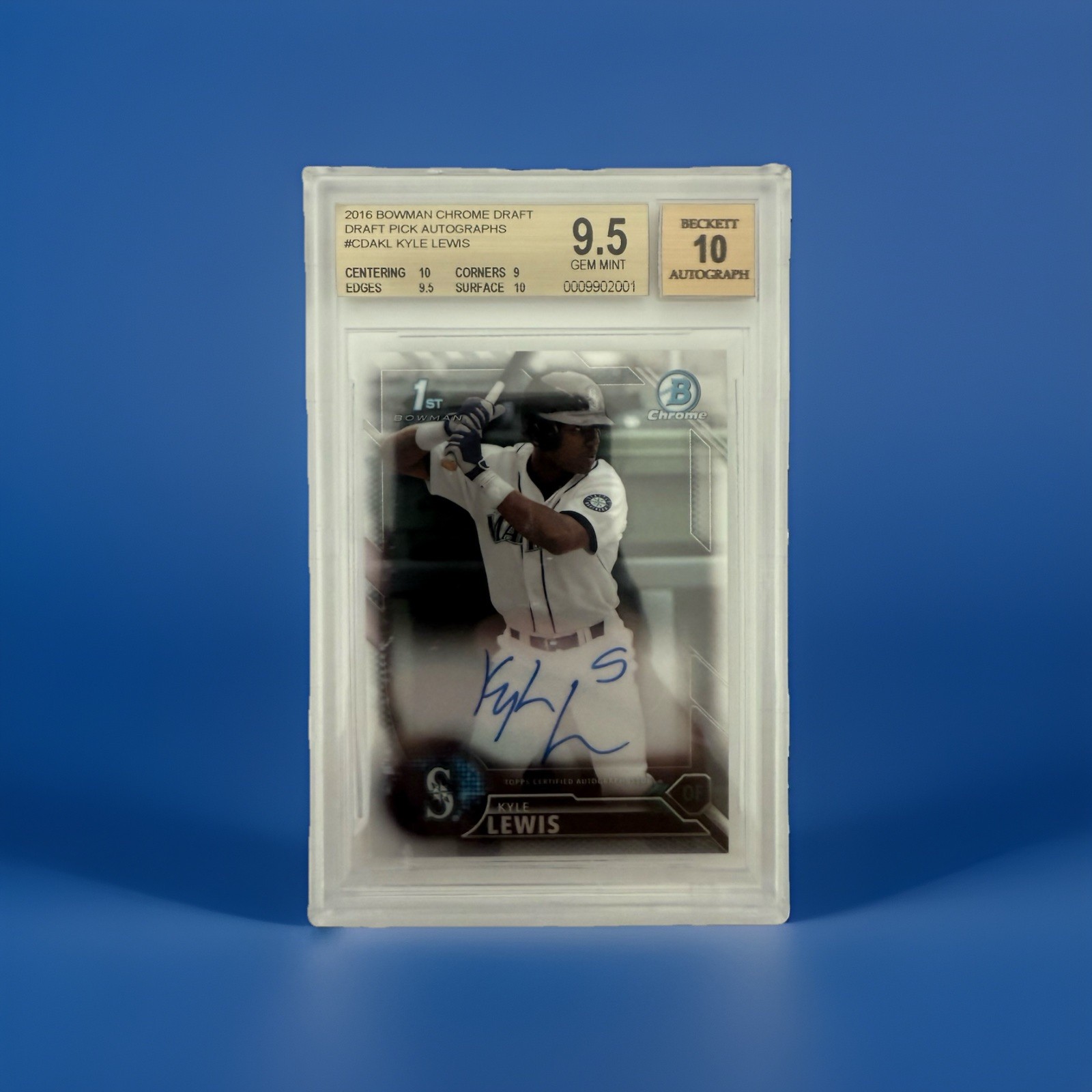 2016 Bowman Chrome Draft Kyle Lewis 1st Bowman Auto BGS 9.5 / 10