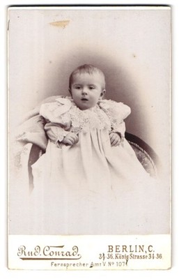 Fotografie Rud. Conrad, Berlin, Königstr. 34-36, Portrait niedliches kleines Mä 