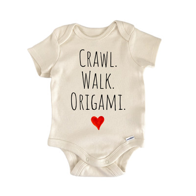 Crawl Walk Origami Newborn Baby Onesie  Bodysuit