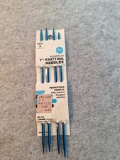 VTG Set of 4 with 7" Double Point Aluminum Blue Knitting Needles USA Made Boye