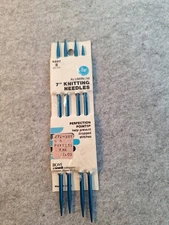 VTG Set of 4 with 7"  Double Point Aluminum Blue Knitting Needles USA Made Boye 
