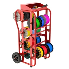 Wire Spool Rack with Wheels, Heavy Duty Cable Caddy & Wire Dispenser Organize...