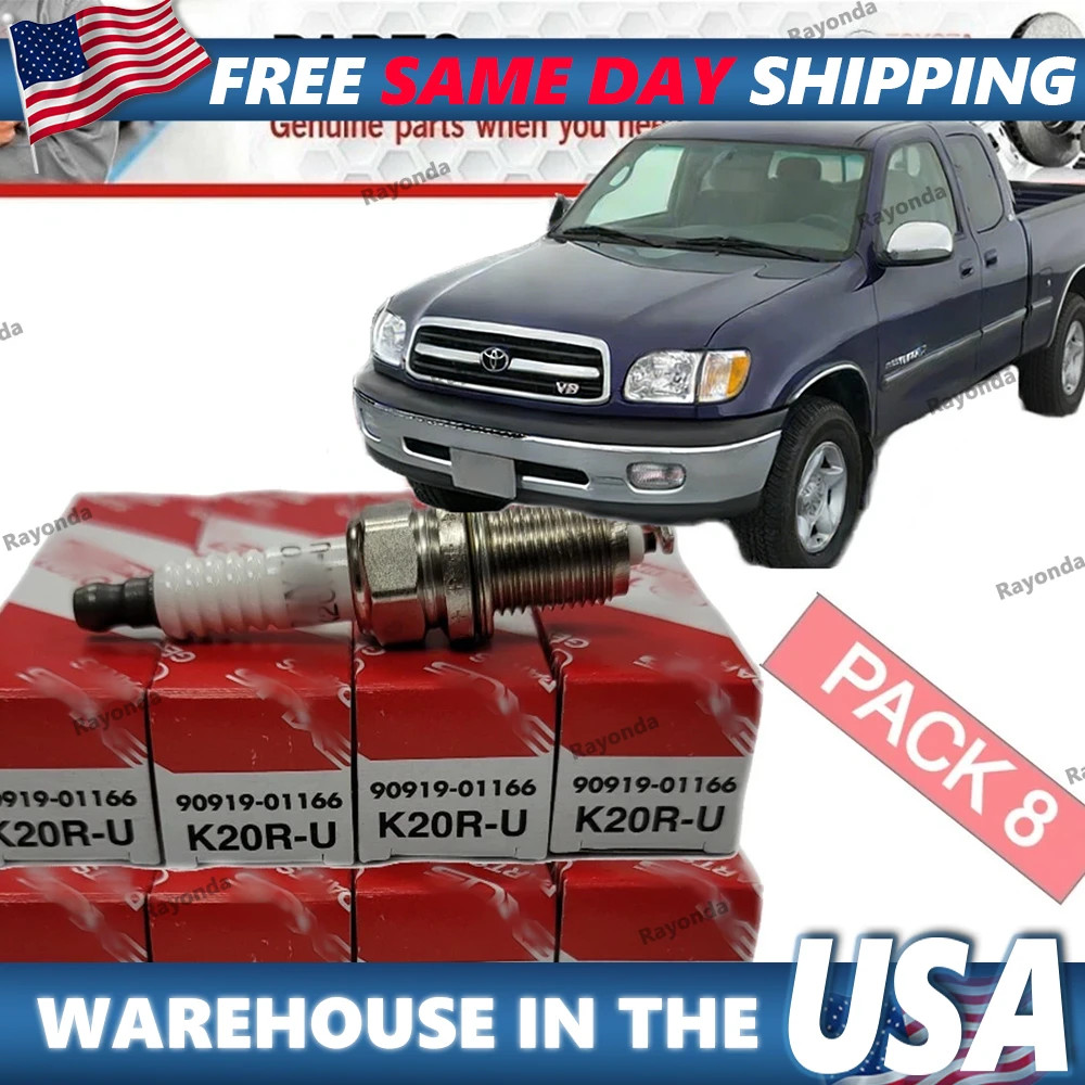 8 Pack Genuine Toyota Sequoia Tundra V8 Spark Plug K20R-U 90919-01166