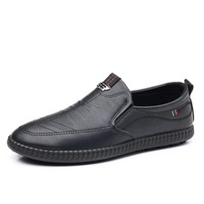 Mens Summer Breathable Leather Loafers Slip-O...