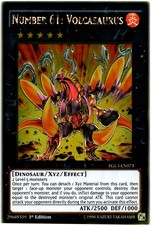 Number 61: Volcasaurus - PGL3-EN073 - Gold Rare - 1st Edition - Moderately Playe