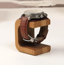 1pc Solid Wood Watch Holder Display Stand Bracelet Ring Organizer - NEW