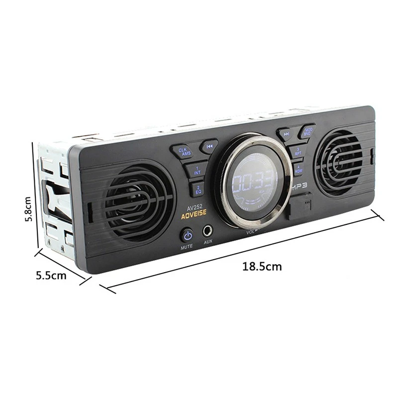 1 din Car Radio MP3 Player 2 speaker support USB AUX Bluetooth FM Radio Receiver Foto 3 de 4