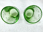 2 Uranium Vintage Green Shot Glass's with Etched Grapes Glows — photo 3