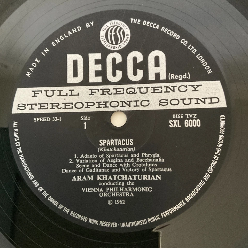Khachaturian - Spartacus Gayaneh - 1962 Decca SXL 6000 Wideband ffss Stereo EX - Image 4 of 4