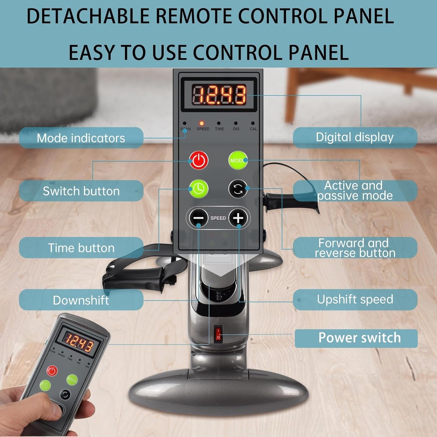 Motorized Pedal Exerciser, Electric Pedal Exerciser for Arm and Leg Low Impact E