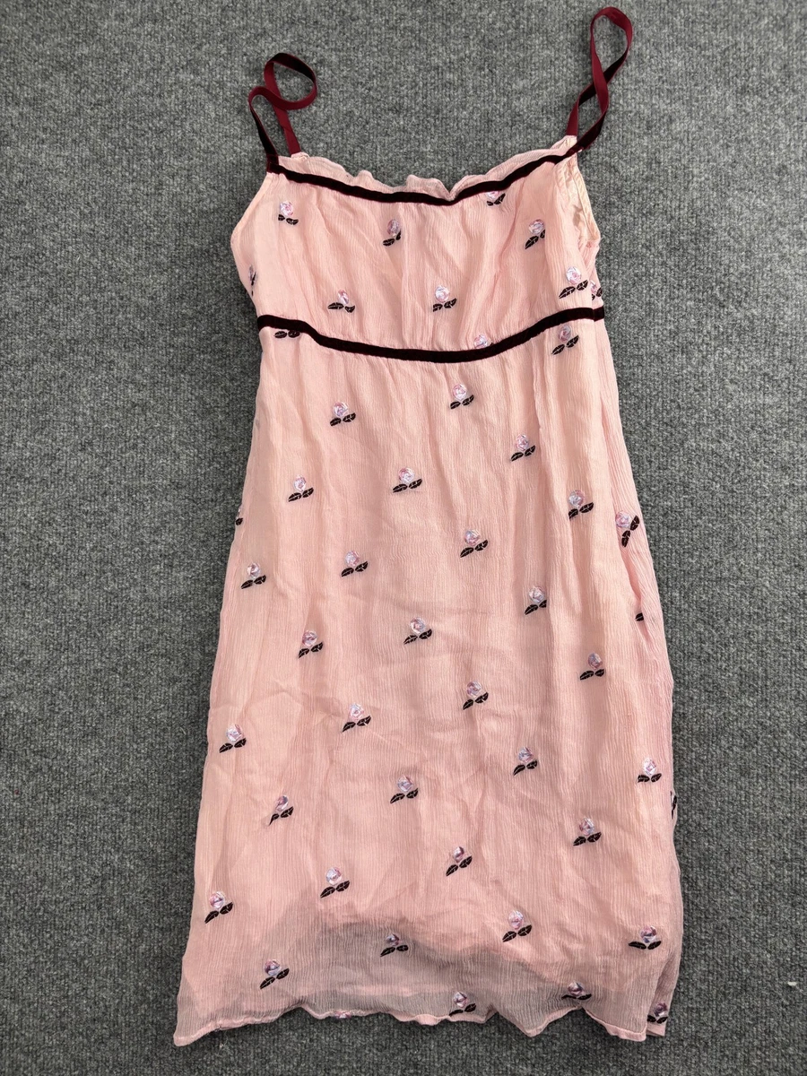 tocca dress 90s Vintage 90s M Cherry Embroidered Tocca Dress