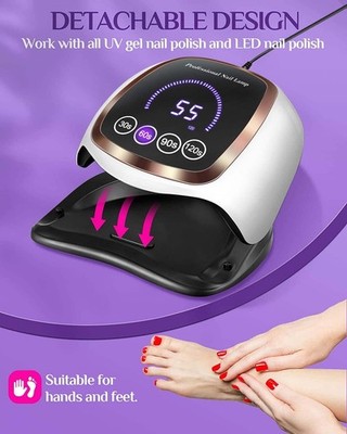 UV LED Nail Lamp, 180W UV Light Nails Gel Nail Dryer with 60 Lamp Beads,4 Timers
