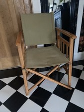 Directors Chair Wooden Foldable With Tilting Back Indoor Outdoor Garden Chair
