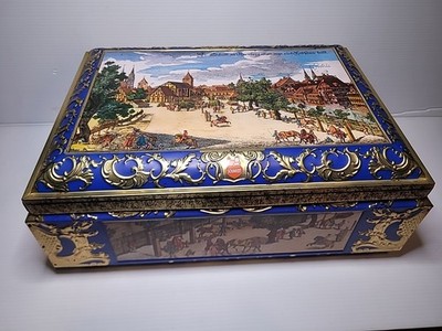 Vintage E OTTO SCHMIDT West Germany 1990 Embossed Cookie Tin Collectors Series