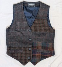 Vintage Maurices Vest Womens Medium Sleeveless Wool Mixed Plaid