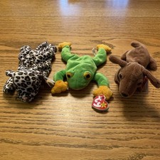 1997 Ty Beanie Baby Original Smoochy The Frog  Freckles Weenie Plush W/Tag