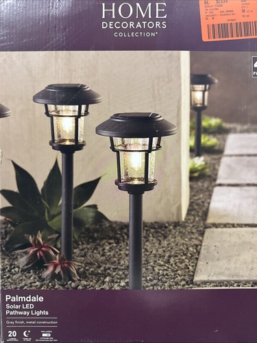 (4-Pack) Home Decorators Palmdale Gray Solar 20 Lumens LED Weather - Picture 2 of 9