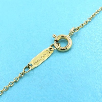 Tiffany & Co. 4 Bezel Diamond Pendant K18 Yellow Gold Chain 16in