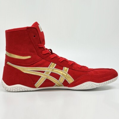 1083A001 ASICS Wrestling Shoes Red × Gold Laces Red EX-EO