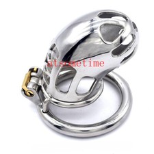 Male Stainless Steel Chastity Device Metal Chastity Cage Lock Constrain Rings