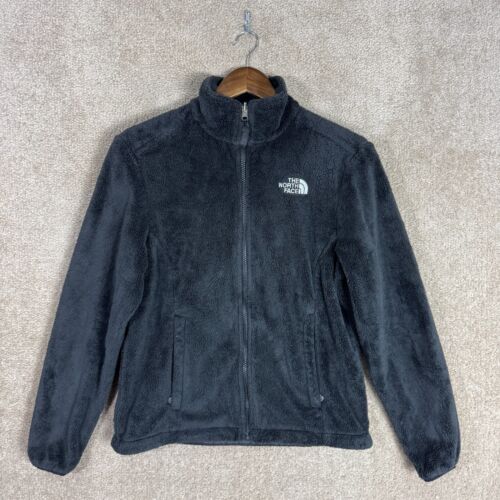 The North Face Osito Jacket Womens Small Black Fuzzy Fleece Full Zip Super Soft
