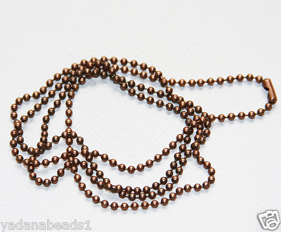 5 strands of 24 inch Antiqued Copper ball chain necklace 