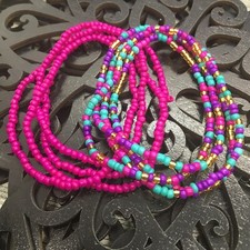 2 PC Handcrafted Waist Beads Jewelry African Bohemia Bracelets Anklet New 4105