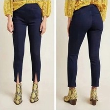NWT  ANTHROPOLOGIE Pilcro Slit-Front Skinny Jeans Stretch Dark Wash Size 27