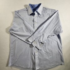 Chaps Cool Max Mens XL 18 32/33 Shirt Blue Button Long Sleeve Dress Casual XL