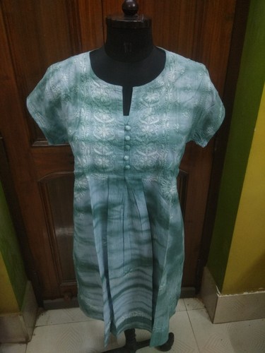 Haut Femme Ethnique Indien Chikan Kurta - Brodé Coton - Taille 18 - Neuf Avec étiquettes