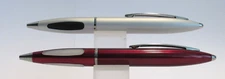 SET of 2 TERZETTI "SPIRE" Metal Large Heavy Twist Top Ballpoint Pens+ pouch