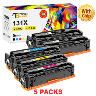 5PK CF210A 131A Toner Compatible for HP LaserJet Pro 200 Color MFP M276nw M251nw