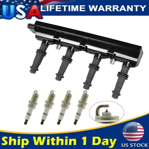 Ignition Coils + 4 Spark Plug Fit for Chevy Cruze Sonic Trax Buick 1.4L