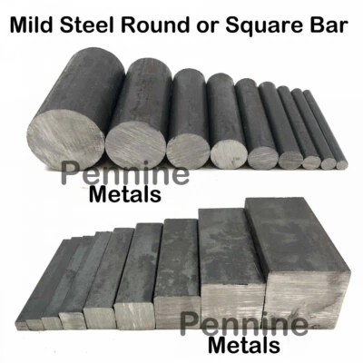 SGS MILD STEEL Solid SQUARE or ROUND BAR & Bespoke Lengths BANDSAW cut to order