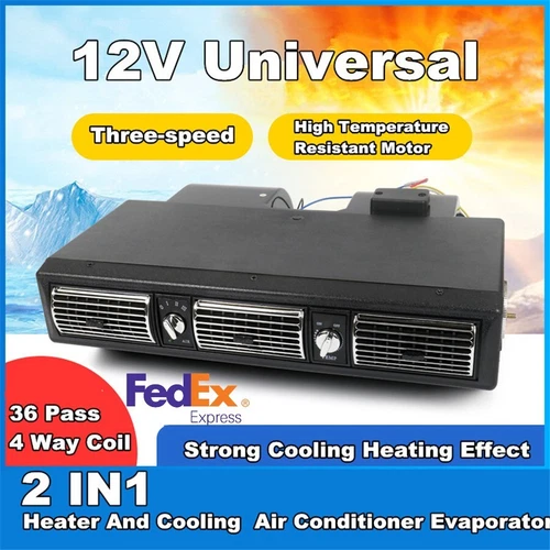Universal Car Cool Heat Air Conditioner Under Dash A/C Evaporator 12V 3 Speed - Picture 2 of 15