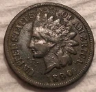 1890 US Indian Head Cent 1C Penny - VG/F - #10531