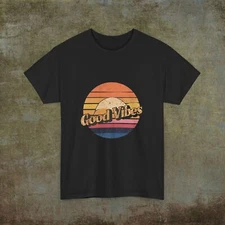Good Vibes Retro Unisex Cotton Tee, Classic Design with a Retro Look and Feel