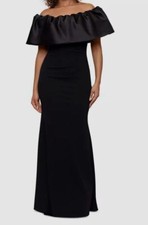 Betsy  Adam Womens Black Off The Shoulder Maxi Evening Dress Size 12