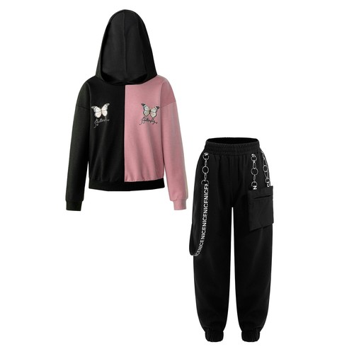Teen Girl Tracksuits Casual Hoodie And Pants Sports Sweatsuits Pullover Outfits - Picture 30 of 63