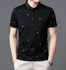 ZONBAILON Men's Printed Summer Business Sports Short Sleeve Polo Shirt