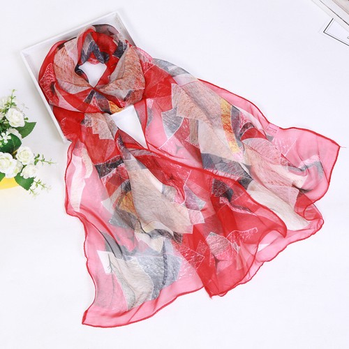 Women Long Soft Chiffon Scarf Print Sheer Wrap Shawl Large Stole Neck Scarves*US - Picture 16 of 28