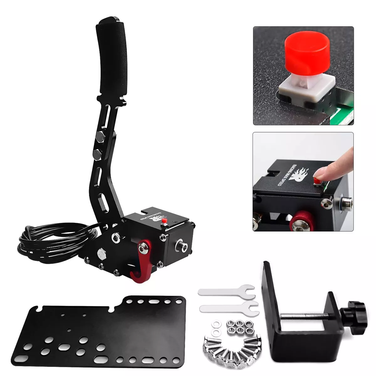 Black Logitech 16bit Racing Games Hand Brake System Pc Usb Sim Handbrake  For Racing Games G25/g27/g29 T500 T300